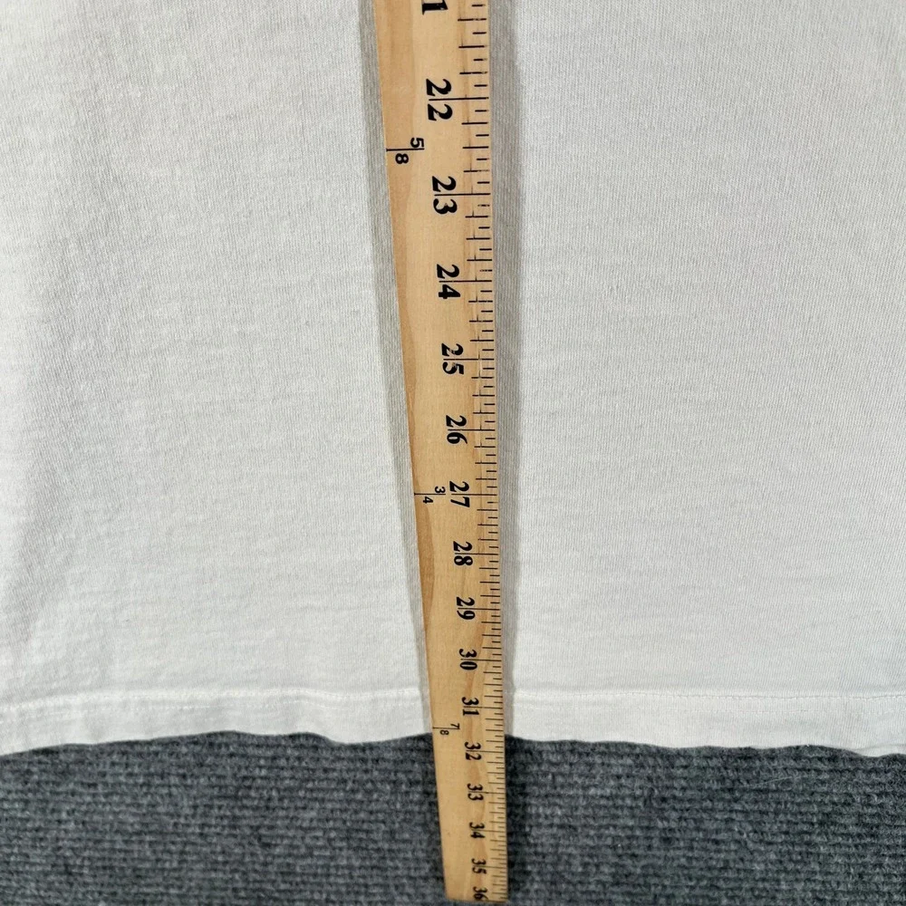 Carhartt Long Sleeve Pocket Shirt Mens XL Loose Fit Graphic Logo Cream Workwear